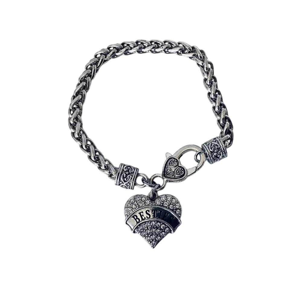 BESTIES Italian Byzantine Design Heart Pendant Bracelet